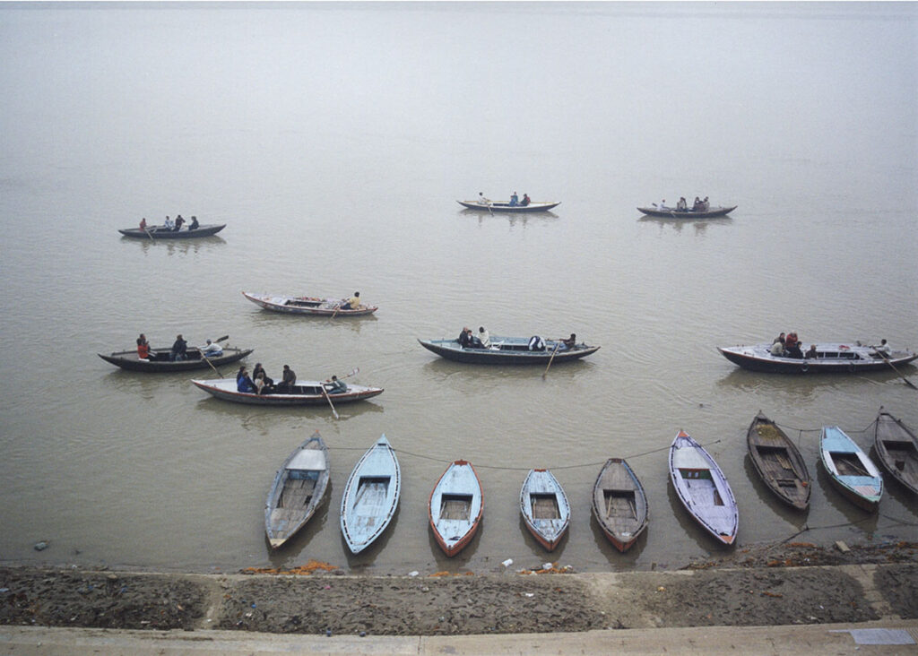 Morning boats on the Ganges
