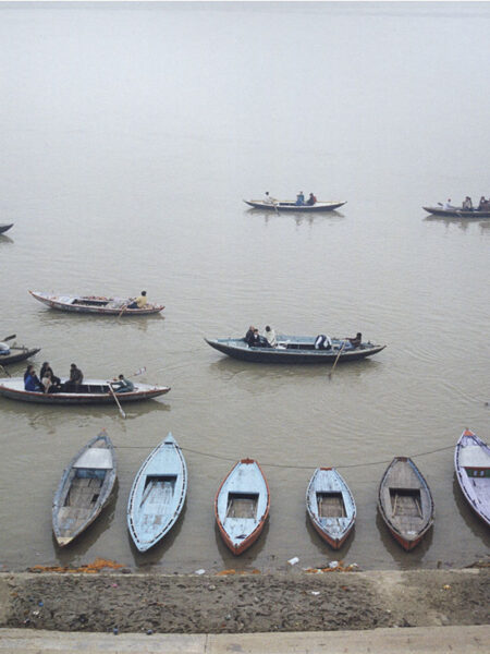 Morning boats on the Ganges