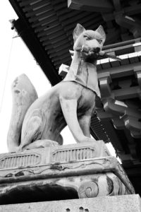 Fox statues at Fushimi Inari shrine