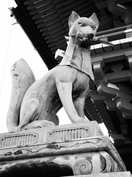 Fox statues at Fushimi Inari shrine