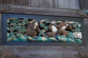 Shinkyusha (sacred stable) and Sanzaru (3 wise monkeys)