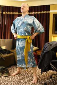 Modelling the hotel's yukata