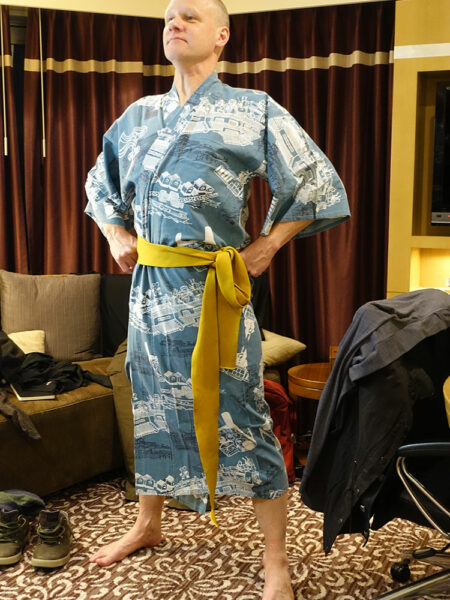 Modelling the hotel's yukata