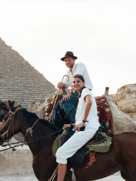 In front of the pyramid of Mykerinus/Menkaure