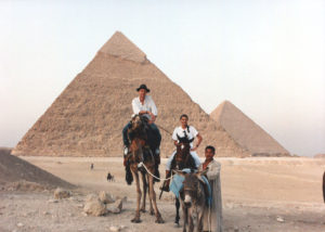 In front of the pyramid of Kephren/Khafre