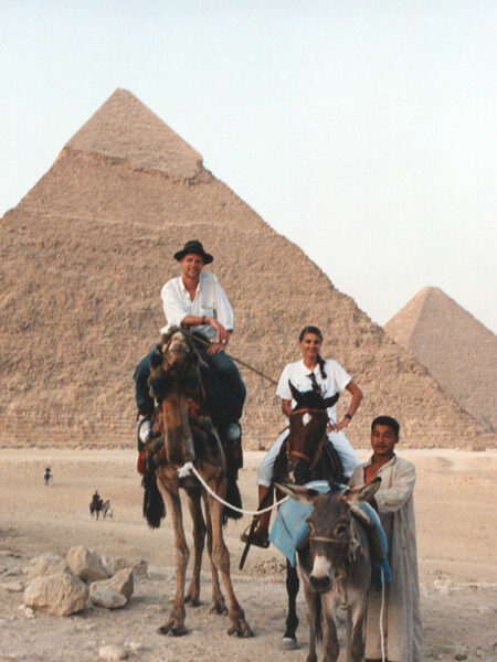 In front of the pyramid of Kephren/Khafre