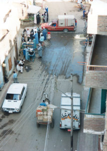 Luxor street from the balcony of the Oasis Hotel