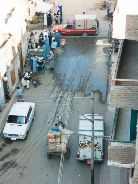 Luxor street from the balcony of the Oasis Hotel