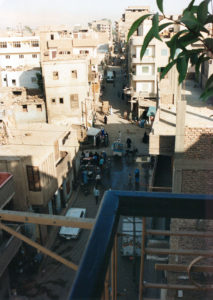 Luxor street from the balcony of the Oasis Hotel