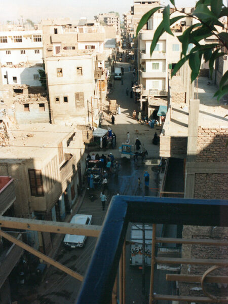 Luxor street from the balcony of the Oasis Hotel