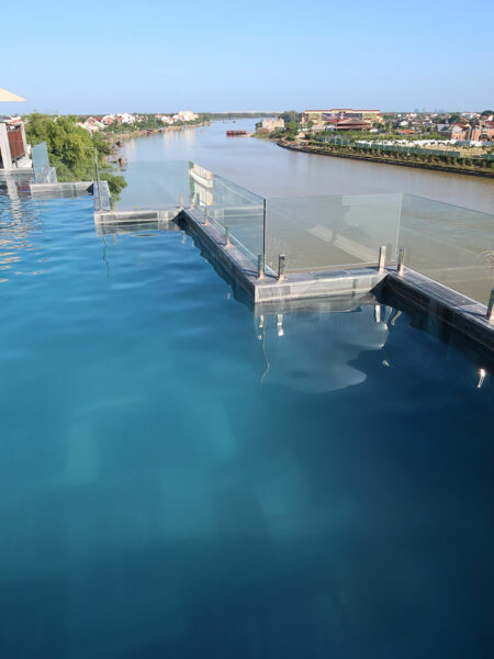 Rooftop hotel pool