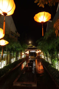 Outside the Little Riverside Hotel
