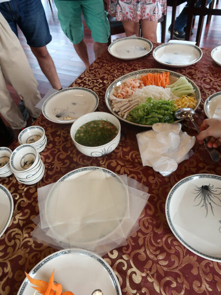 Making fresh spring rolls