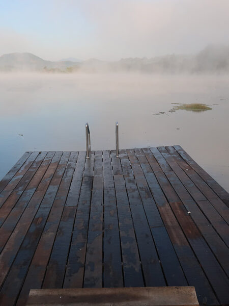 Jetty on a misty morning