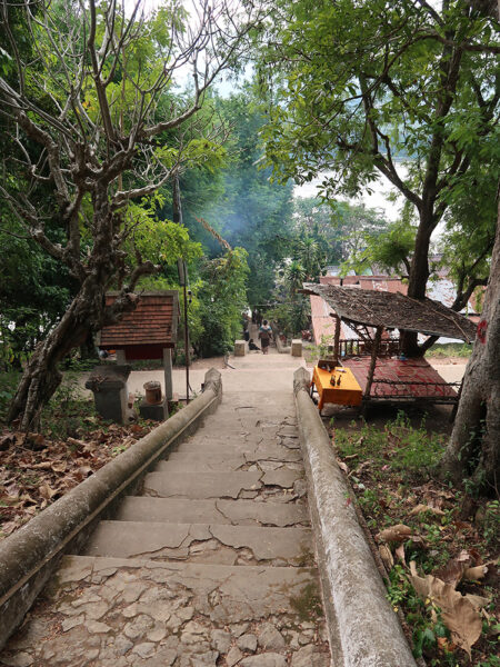 Climbing to Wat Chomphet