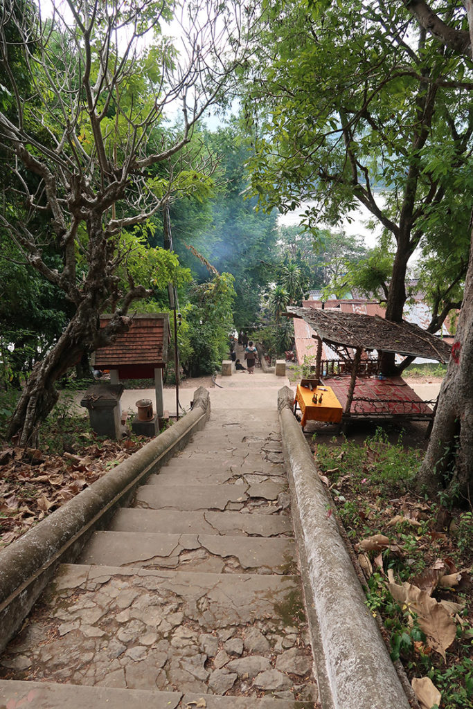 Climbing to Wat Chomphet