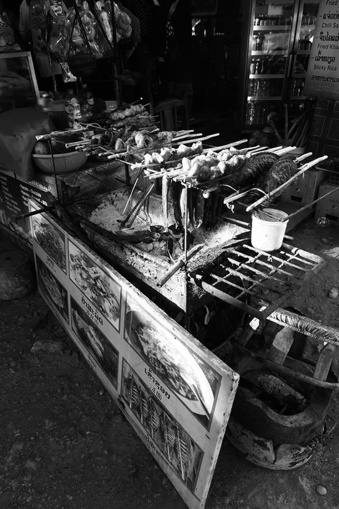 Stalls outside the Kuang Si Waterfall park