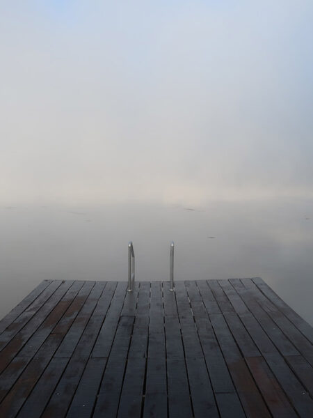 Morning by the water of the lake