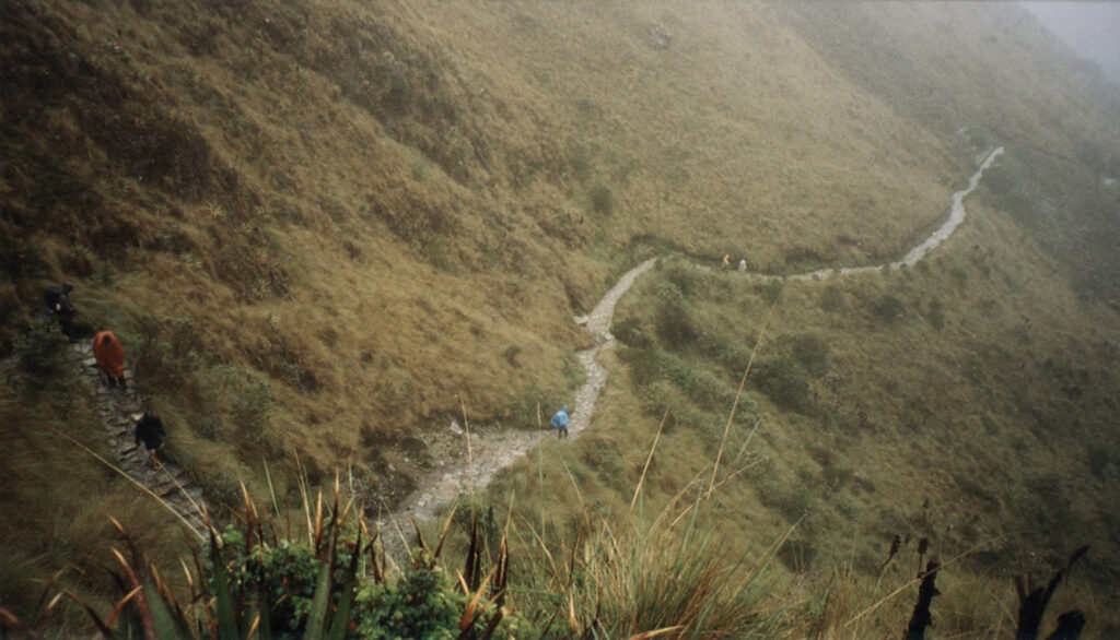 Heading down from Warmi Wañusqa (Dead Woman's Pass)