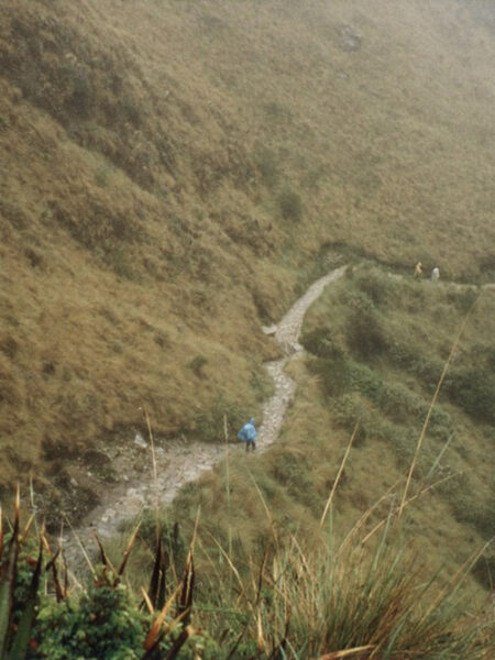 Heading down from Warmi Wañusqa (Dead Woman's Pass)