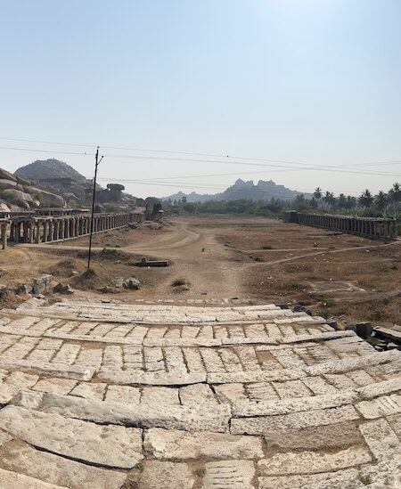 Vijayanagara ruins opposite Krishna temple