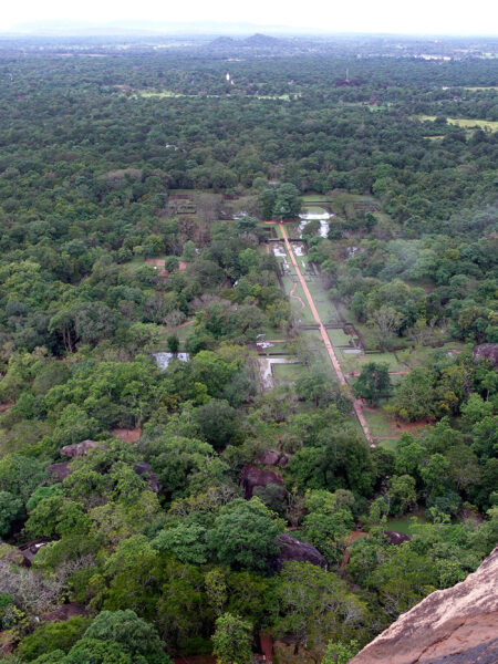 View down to Sigiriya gardens