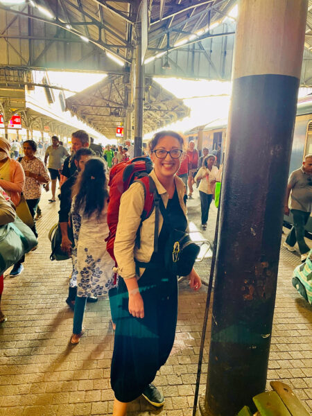 Carol at Colombo railway station