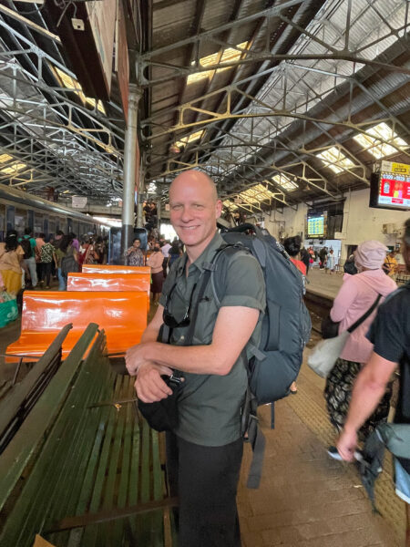 Peter at Colombo railway station